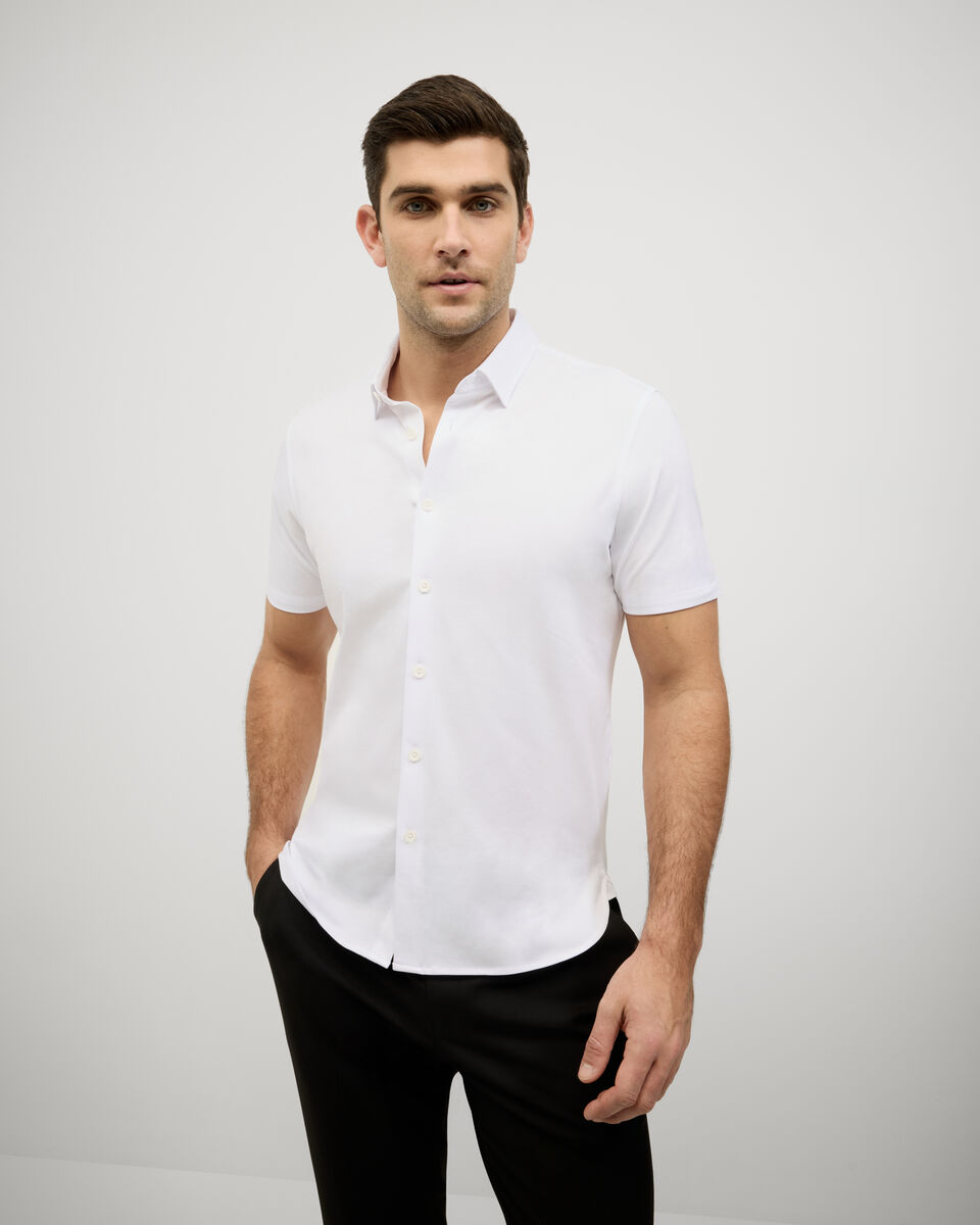 Travel Performance Short Sleeve Shirt, White, hi-res